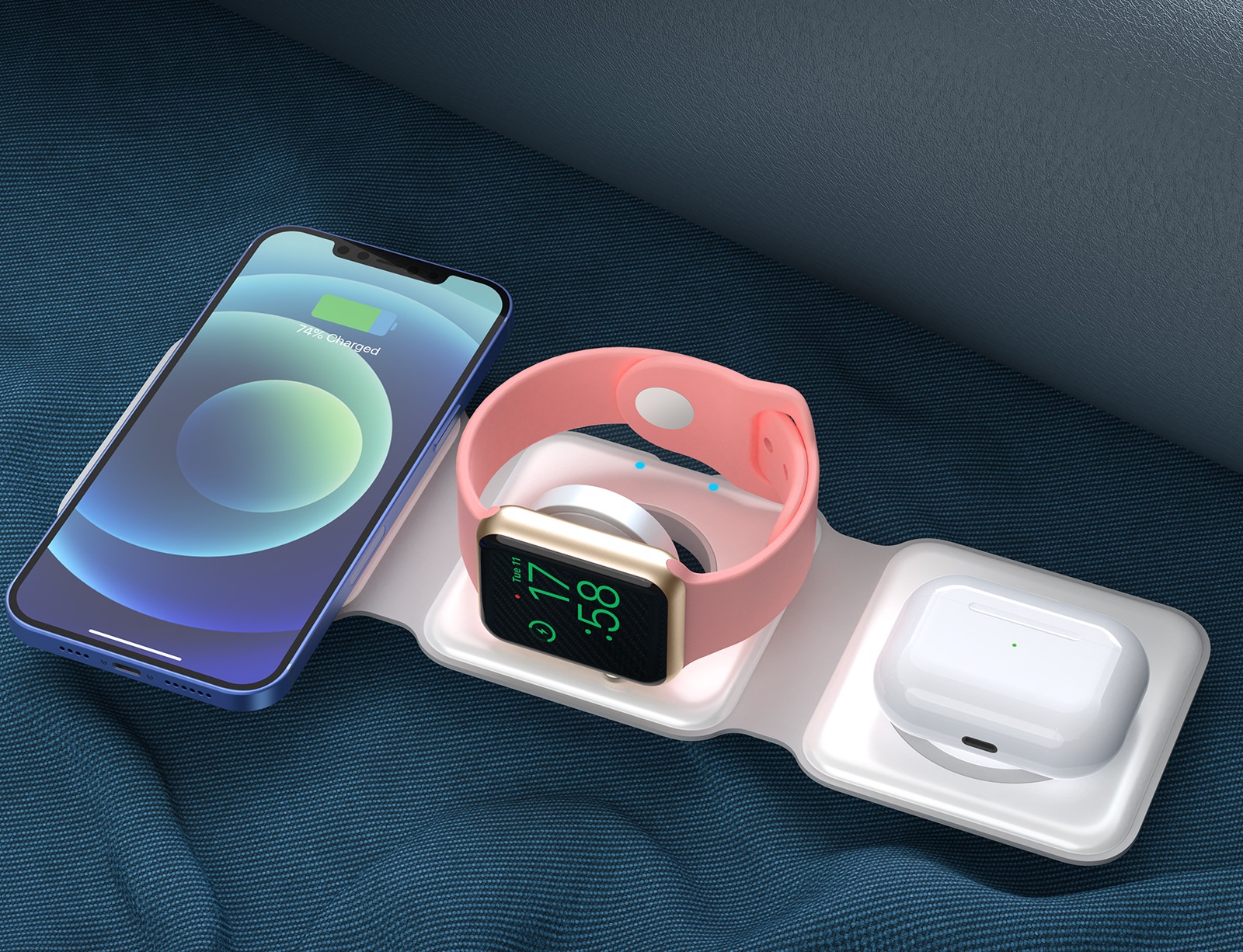 3 IN 1 Foldable Magnetic Wireless Charger