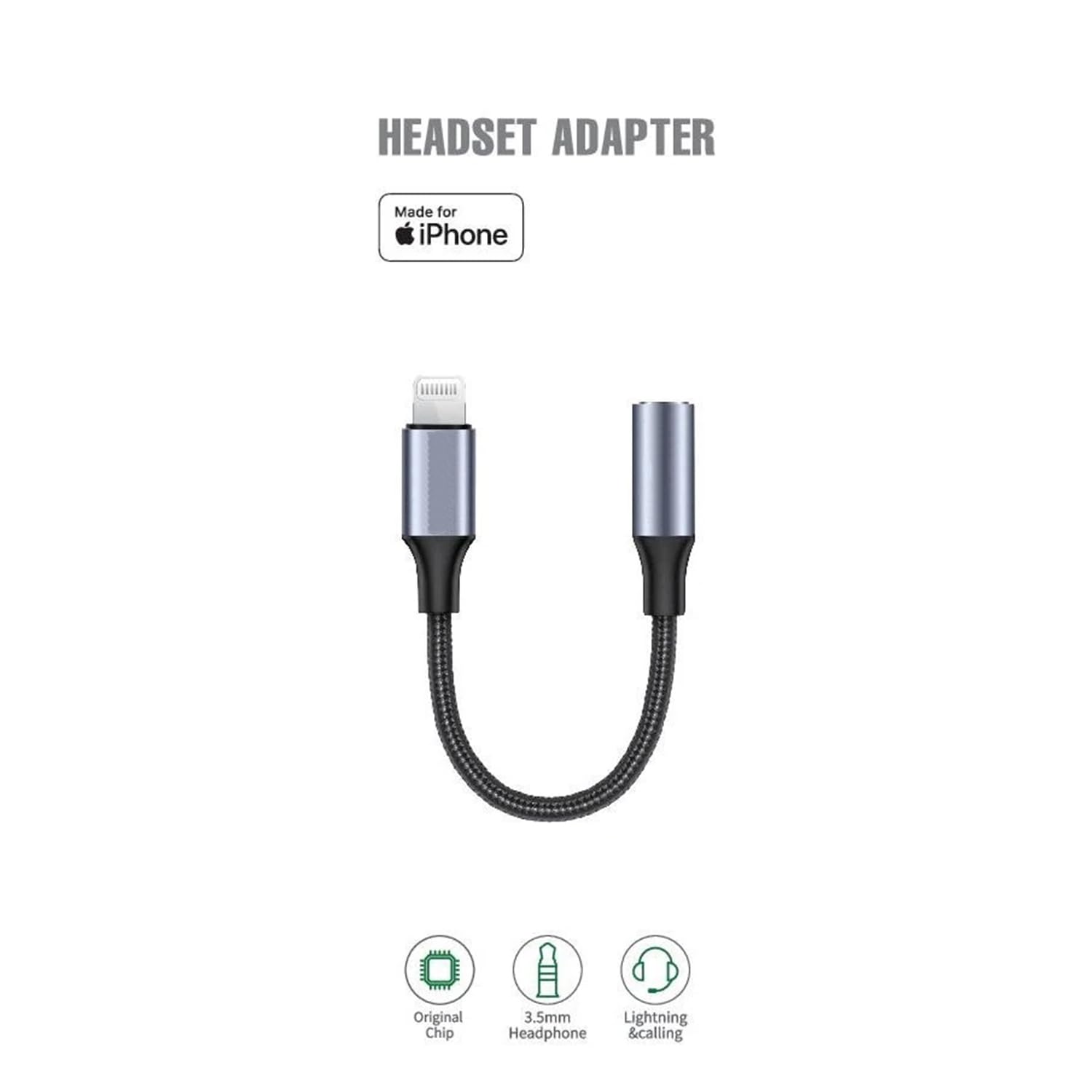 Lightning to 3.5mm Aux jack adapter