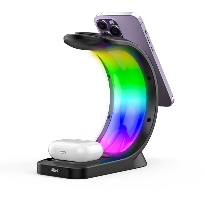 4 in 1 wireless charger with RGB Light