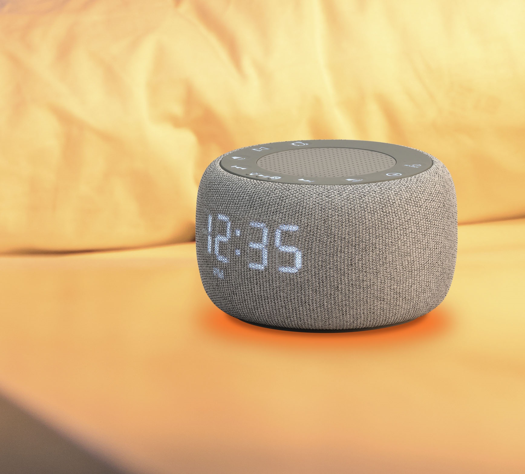 White Noise Bluetooth Speaker with Digital Alarm Clock