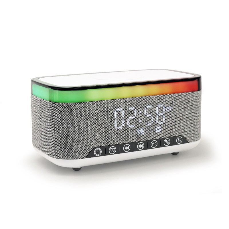 BT Speaker with Wireless charger and clock