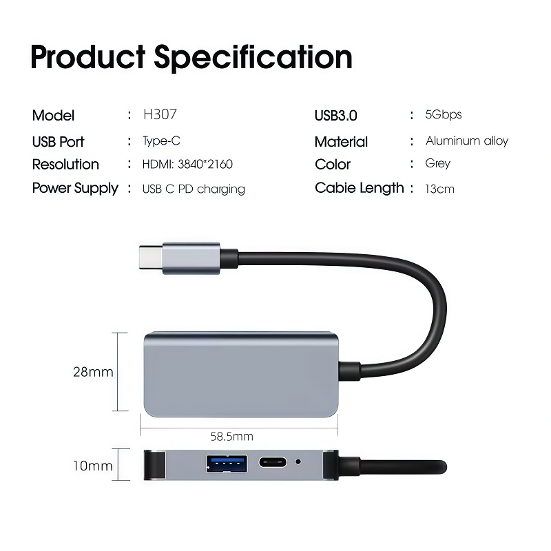 3 IN 1 Type C docking station